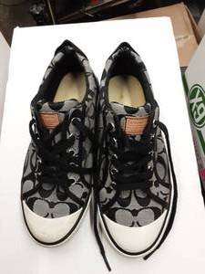 lot 76 image: Coach Black Signature Sneakers Size 38.5 (8-8-12)