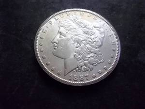 lot 14 image: 1887 S Morgan Silver Dollar