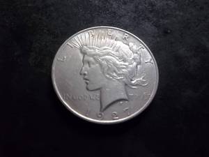 lot 38 image: 1927 D Peace Silver Dollar