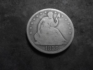 lot 63 image: 1858 O Seated Liberty Half Dollar