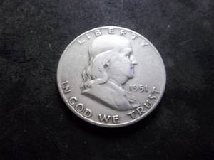lot 76 image: 1951 D Franklin Half Dollar