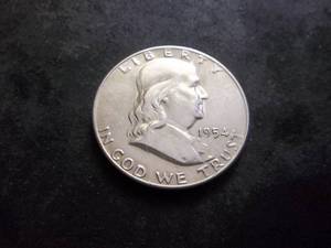 lot 85 image: 1954 D Franklin Half Dollar