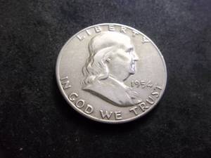 lot 86 image: 1954 S Franklin Half Dollar