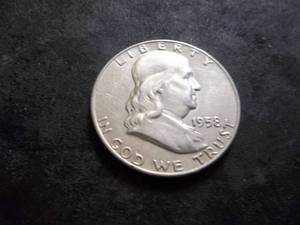 lot 92 image: 1958 D  Franklin Half Dollar