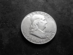 lot 96 image: 1960 D Franklin Half Dollar