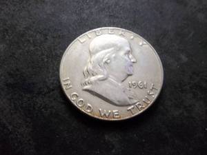 lot 98 image: 1961 D Franklin Half Dollar