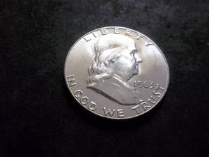 lot 102 image: 1963 D Franklin Half Dollar