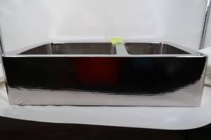 lot S1 image: CopperSmith Hammered Stainless Steel Sink Under Mount W36XL22