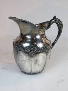 lot 32 image: Quadruple Plated Silver Pitcher from Victor Silver Co.