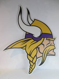 lot 36 image: XL Minnesota Vikings Cutout Wall Sign