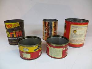 lot 44 image: 5 VINTAGE Coffee Cans