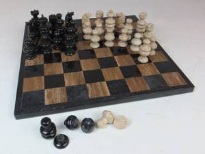 lot 83 image: Stone Chess Set