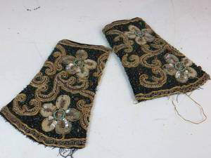 lot 92 image: VINTAGE Beaded Cuffs & Miscellaneous Linens