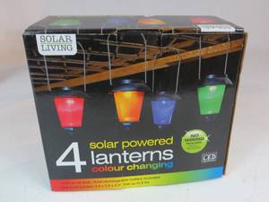 lot 98 image: LED Security Light & 4 Solar Powered Lanterns