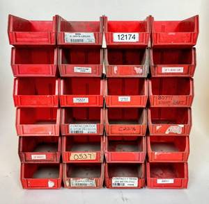 lot 24 image: Small Plastic Parts Bins (24)