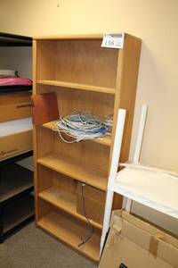 lot 116 image: Wood Bookshelf 5-Shelf
