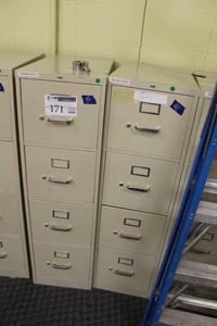 lot 171 image: Lot of (2) Hon Metal File Cabinet 4-Drawer