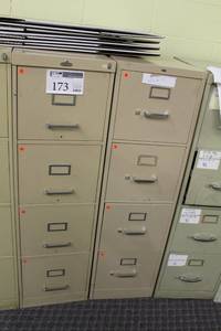 lot 173 image: Lot of (2) Hon,All-Steel Equipment Inc. Metal File Cabinet 4-Drawer