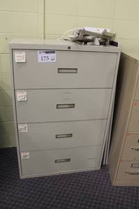 lot 175 image: Metal Lateral File Cabinet 4-Drawer