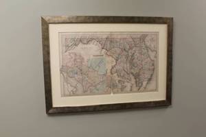 lot 194 image: Lot of (2) MarylandDelaware, North Carolina Map Framed Wall Art