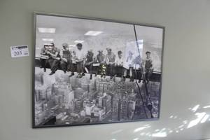 lot 203 image: Lunchtime Atop a Skyscraper 1932 Framed Wall Art
