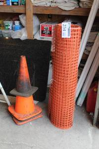 lot 254 image: Emergency Cones, Plasting Orange Fence Netting