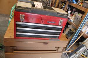 lot 249 image: Craftsman Tool Box 3-Drawer with Top Storage Organizer Bin