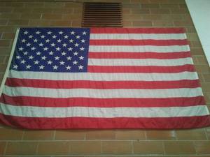 lot 13 image: Flags (2) 76 Flag is 6 x4 ft by Duralite, American Flag is 8 x 5 ft.