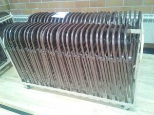 lot 17 image: Folding Metal Chairs with rolling storage cart (58)