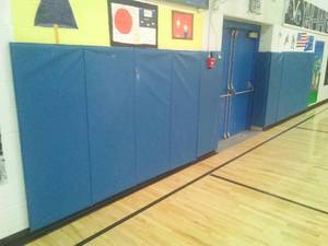 lot 22 image: Padded Wall Sport Safety Panels. (10) 2 ft. W x 62 in.