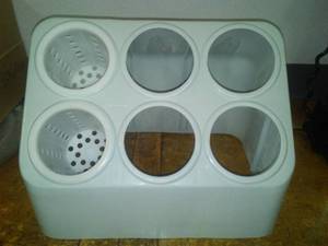 lot 34 image: Vollrath Commercial Utensils Storage w 5 round bins - 3 missed the group picture time