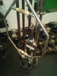 lot 58 image: Weight bars (8) with Rack