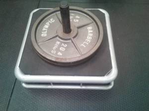 lot 61 image: 45 lb. weights (2) and platform - Warrior Stronghold