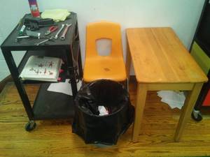lot 68 image: Misc. Table, Chair and more. Loc Gym