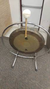 lot 343 image: Gong cymbal stick and stand.