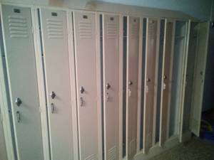 lot 457 image: Full Height Lockers (9, #100-108)), combinations. 86 in. x 78 in. x 16 in. D x 12 in