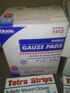 lot 470 image: Wound care, gauze, Tetra Strips  more