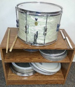 lot 349 image: Ludwig Weather Master Drum  - w small shelf