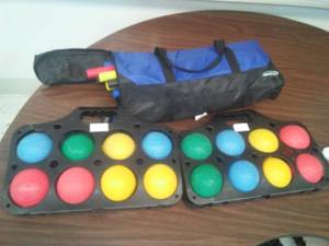 lot 744 image: Outdoor games 2 Bocce ball  Rodeo Golf (Ladder Ball), Halex. Loc class rm 101