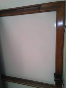 lot 765 image: Vintage Weber Costello White Beard Frame and white board.  20 feet. Loc class rm 101