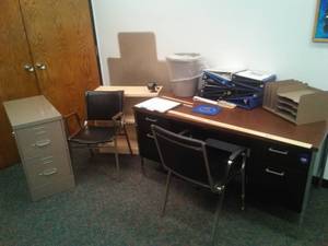 lot 775 image: Complete Office furnishings  many excellent 3 ring binders. Loc Admin 110