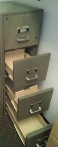 lot 781 image: Diebold Fireproof file. 4 drawers, 54 x 32 x 17in.  excellent. Loc Admin 110
