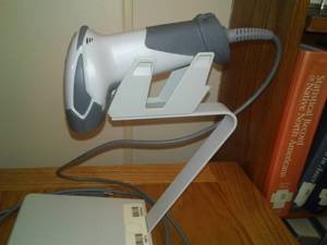 lot 585 image: Follet Barcode Scanner, Follettsoftware.com. Loc Lbry Office