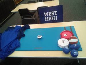lot 621 image: Misc. Sports  See pictures for details.  Event tickets, yoga mat, stop clock and more. Loc Rm 111 Lbry Office