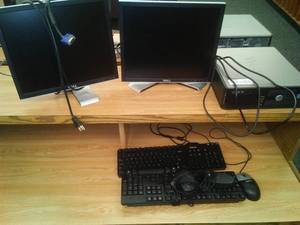 lot 626 image: Dell Optiplex 755 with 19 in. monitor (2), keyboard (2), mouse (2). Loc Rm 111 Lbry