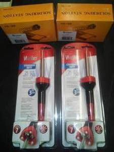 lot 518 image: NEW Weller Standard Duty Soldering Iron (2) w stand (2). 25W, up to 750 degrees with sterns stand new in box. Loc Rm 99 Sci