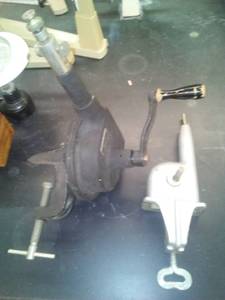 lot 554 image: Vintage Hand Cranks. Sci Rm 99