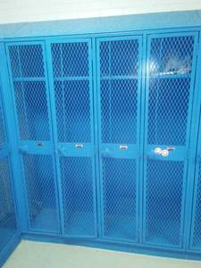 lot 558 image: Gym Lockers 102 -105, 83x 60 x 17. (103 does not close well) Loc Boys Locker Rm 116