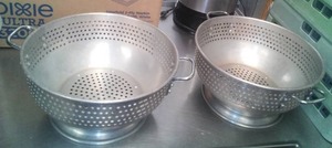 lot 298 image: 2  Aluminum Strainer  Colander