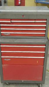 lot 321 image: Craftsman Tool Chest w Cart and Contents